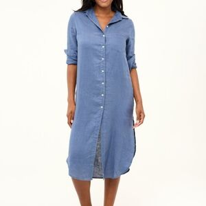 Hilo Green Linen Dress With Pockets Missing Belt